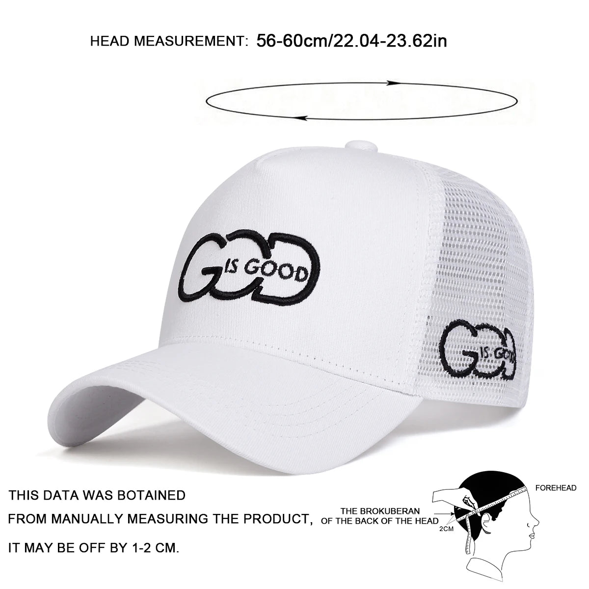 God Is Good™ Embroidered Trucker Hat – Adjustable Faith Baseball Cap