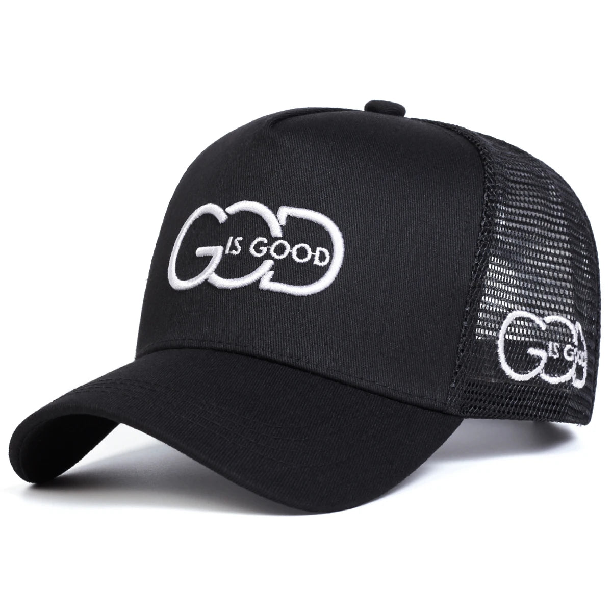 God Is Good™ Embroidered Trucker Hat – Adjustable Faith Baseball Cap